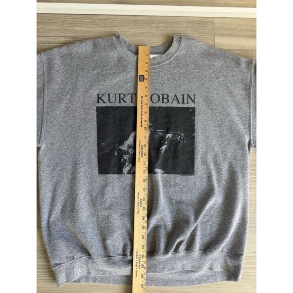 RARE Kurt Cobain Nirvana Grunge‎ Gray Pullover Sweatshirt MTV Unplugged Size XL - Picture 6 of 9